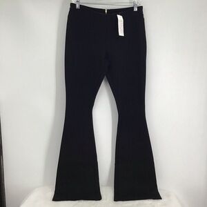JB BY Julie Brown Flare Elongating Stretch Knit Pants Black Career NWT Size 6